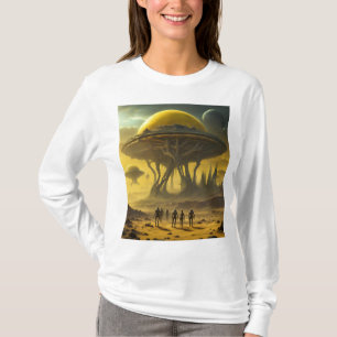 T-shirt Sci-Fi Alien World View Planet Ufo Tower