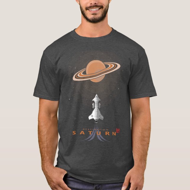 T-shirt Sci Fi Destination Saturn (Devant)