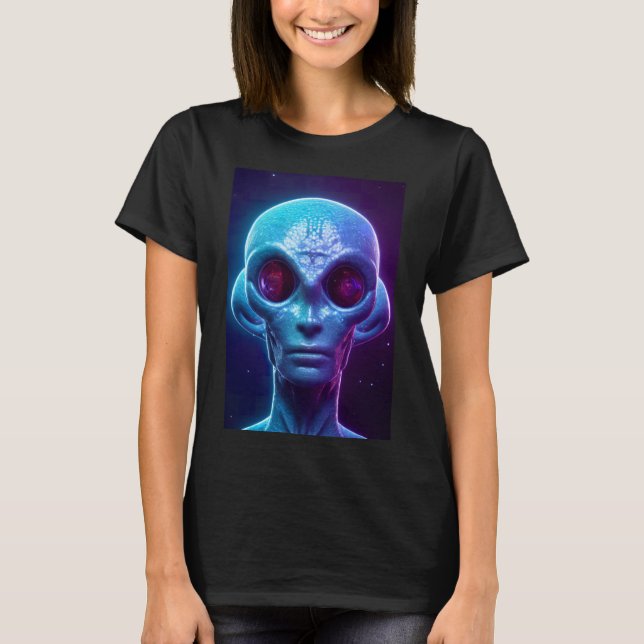 T-shirt Sci Fi futuriste Robot Head Cyborg numérique uniqu (Devant)