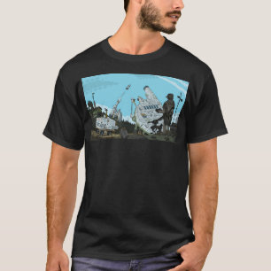 T-shirt Sci Fi Spin Lauched Space Port.
