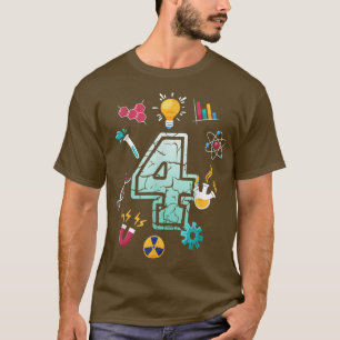 T-shirt Science 4 ans Anniversaire École Fête Scientifi