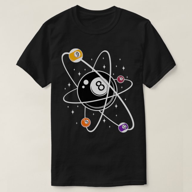 T-shirt Science Atom Pool Lover 8Balls Billard Premium (Design devant)