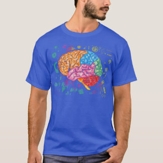 T-shirt Science Du Cerveau Coloré Et Art Neuroscience Neur