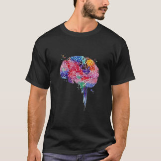 T-shirt science du cerveau coloré et chemise d'art, amour 