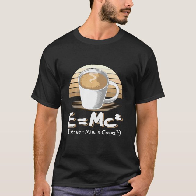 T-shirt Science Emc2 Café Énergie Lait Formule café Café (Devant)