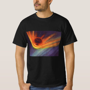 T-shirt Science-fiction vintage, fusée lumineuse dans l'es