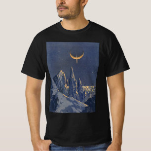 T-shirt Science-fiction vintage, planète enneigée au clair