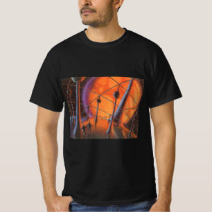 T-shirt Science-fiction vintage, soleil orange et extrater