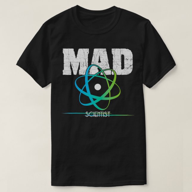 T-shirt Science Nerd Geek Mad Scientifique Atom Design (Design devant)