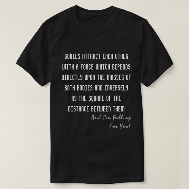 T-shirt Science romantique - La Loi de Gravité de Newton d (Design devant)