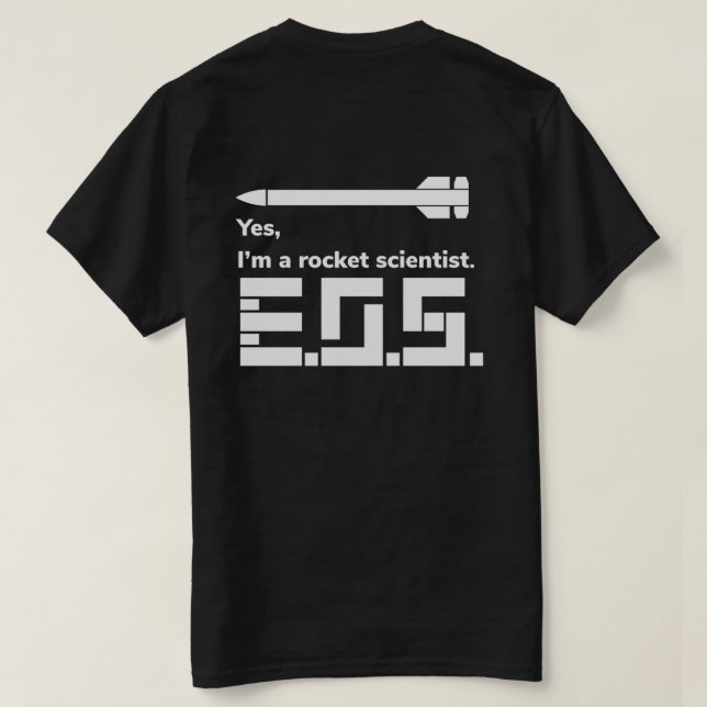 T-shirt scientifique de fusée (Design dos)
