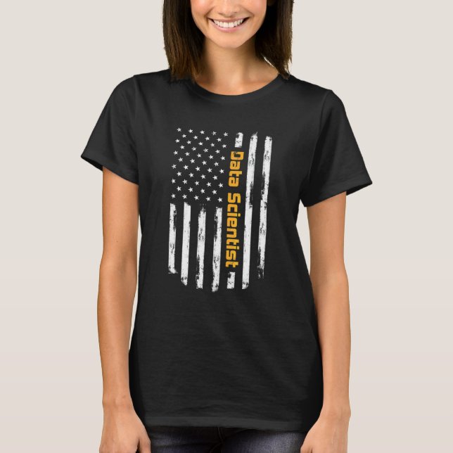 T-shirt Scientifique des données Fier Carrer Drapeau améri (Devant)