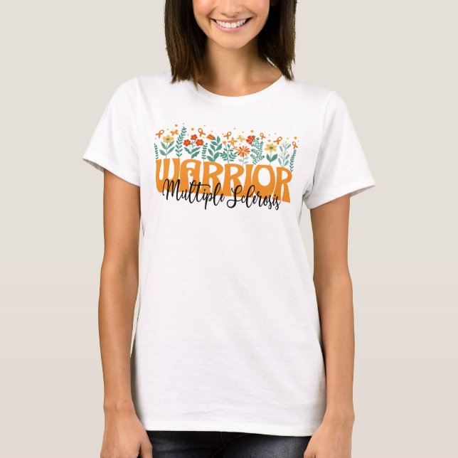 T-shirt sclérose en plaques fleur sauvage de sensibilisati (Devant)