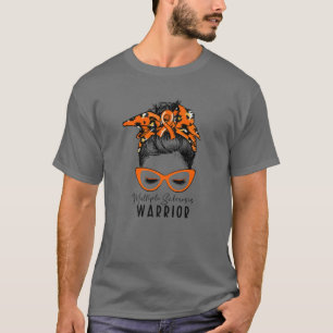 T-shirt Sclérose en plaques guerrier Leopard Messy Bun MS 