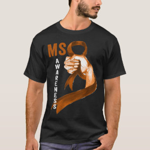 T-shirt Sclérose en plaques Orange Ruban Hommes Femmes MS