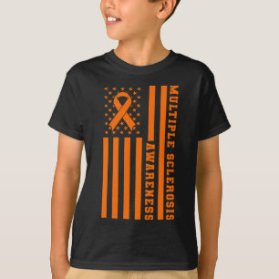 T-shirt Sclérose Ms Awareness Patriotique Usa American Fla
