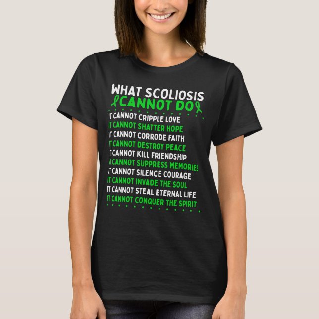 T-shirt Scoliosis Awareness Fight Scoliosis Warrior Ribbon (Devant)