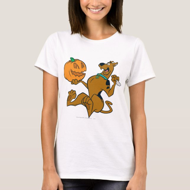 T-shirt Scooby-Doo découpant le citrouille (Devant)