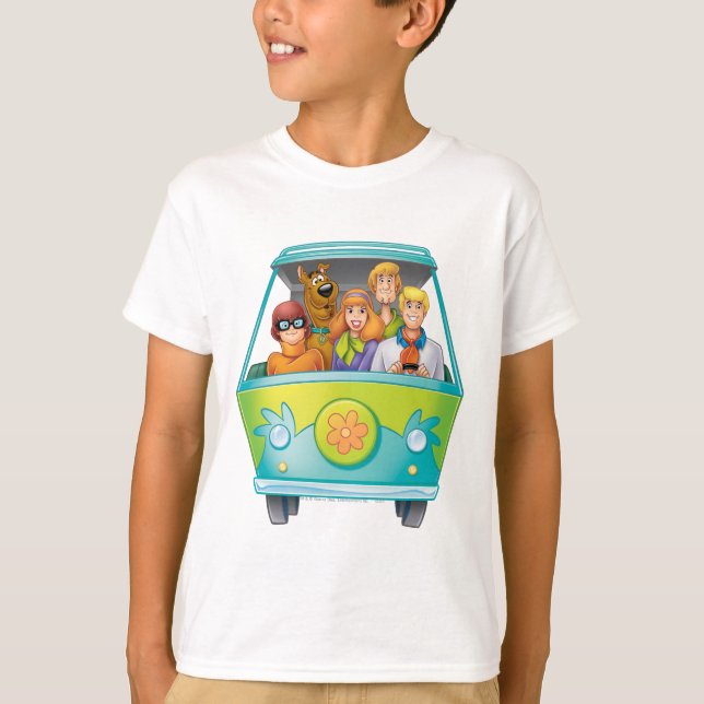 T-shirt Scooby-Doo & Gang Mystery Machine Airbrush (Devant)