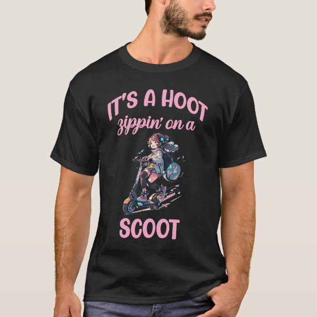 T-shirt Scooter c'est une zippine à hotte sur scoot rapide (Devant)