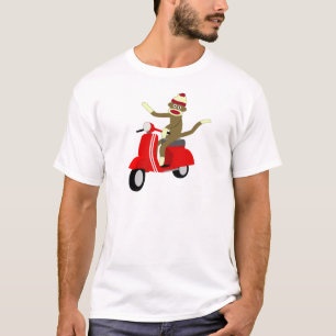 T-shirt Scooter de Vespa de singe de chaussette