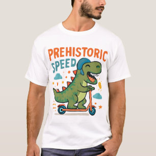 T-shirt Scooter de vitesse préhistorique Dinosaur Art