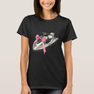 T-shirt Scooter des mers à nœud coquet Fille Maman Rose Pa