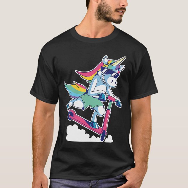 T-shirt Scooter équitation Unicorn Mythique Créature Pegas (Devant)