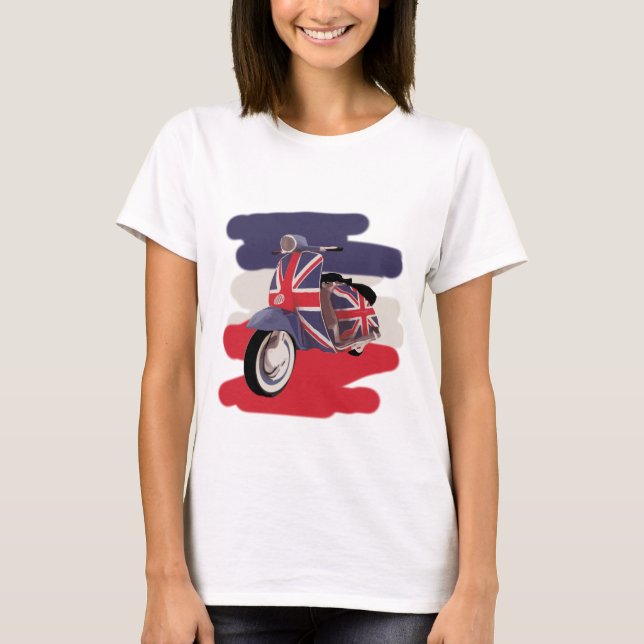 T-shirt scooter Union Jack Brit (Devant)