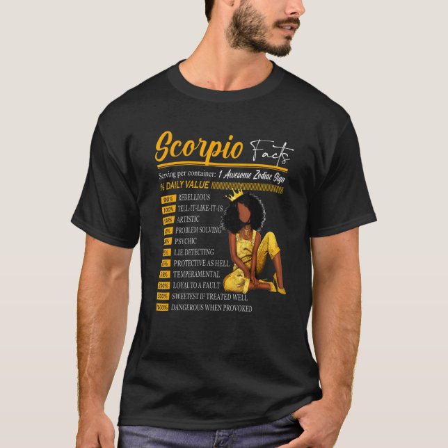 T-shirt Scorpio Faits merveilleux signe Zodiaque Horoscope (Devant)