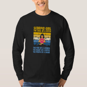 T-shirt Scorpio Girl L'Âme D'Une Sorcière Yoga Instructeur