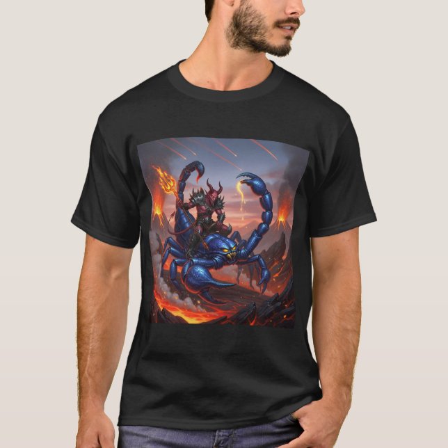 T-shirt Scorpion de l'équitation du diable (Devant)