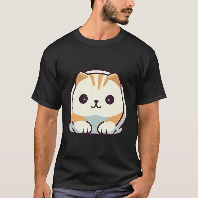T-shirt Scotish Fold Chat Minimal Love Chats (Devant)
