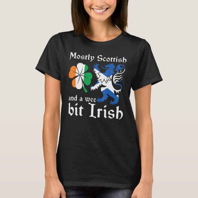 T-shirt Scotland  Mostly Scottish And A Wee Bit Irish (Devant)