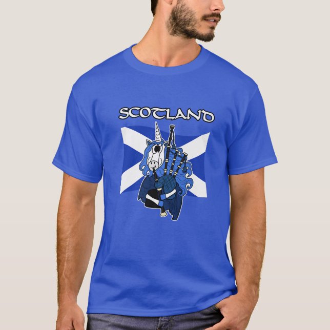 T-shirt Scotland Unicorn Jouer Bagpipes Scottish St Andr (Devant)