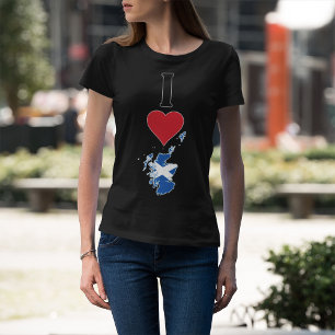 T-shirt Scotland Vertical I Loy Scottish Drapeau Carte Fem
