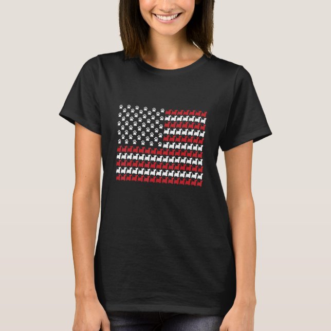 T-shirt Scottie 4 juillet Empreinte de patte de chien (Devant)