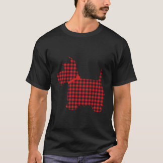 T-shirt Scottie Dog Scottie Terrier Rouge noir Buffalo Pla