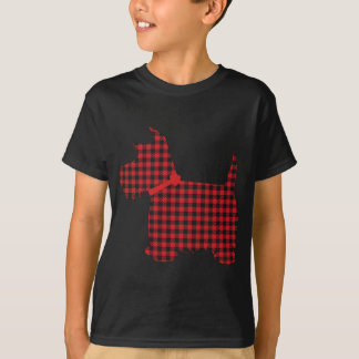 T-shirt Scottie Dog Scottie Terrier Rouge noir Buffalo Pla