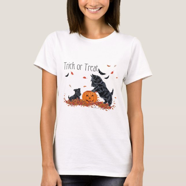 T-shirt SCOTTIE Papa et Pup Halloween (Devant)