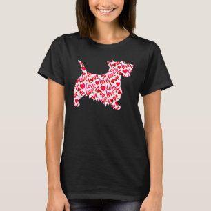 T-shirt Scottie Scottish Terrier Heart Dog Valentine's Day