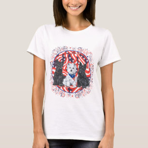 T-shirt Scotties et un drapeau westin américain
