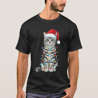 T-shirt Scottish Fold Cat Christmas Santa Lover