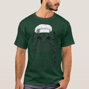T-shirt Scottish Fold Cat Cook Chef Cuisine drôle