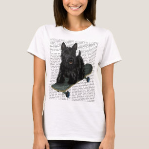 T-shirt Scottish Terrier and Skateboard