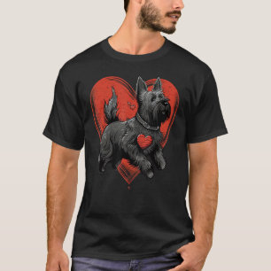T-shirt Scottish Terrier Love Heart for Valentines Day Sco