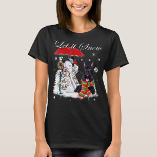 T-shirt Scottish Terrier Père Noël Chien Noël Snowman Noël