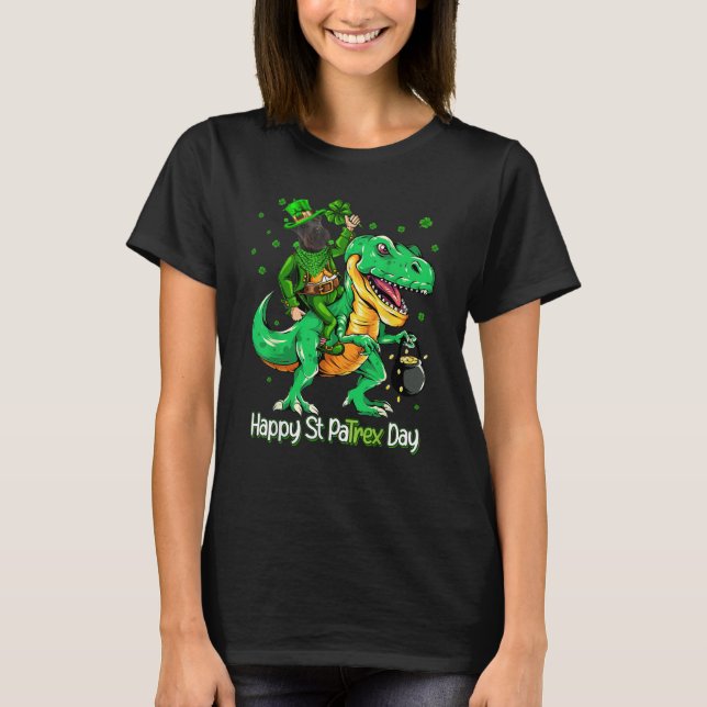 T-shirt Scottish Terrier Riding Dinosaur Patricks Day Sham (Devant)