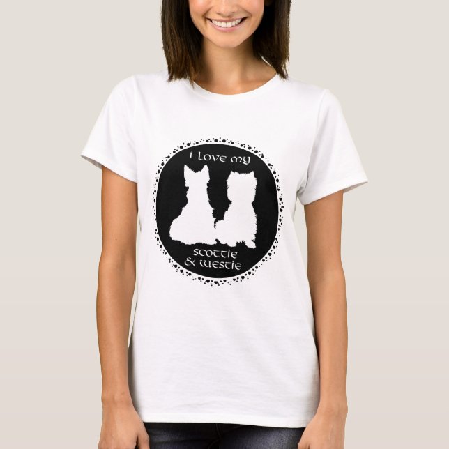 T-shirt Scottish terrier silhouette (Devant)