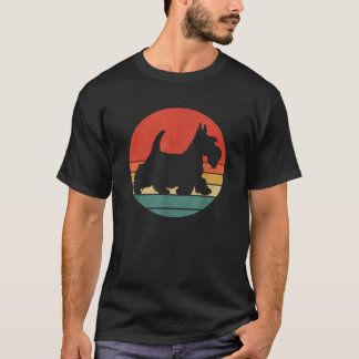 T-shirt Scottish Terrier Vintage Silhouette Retro Scottie